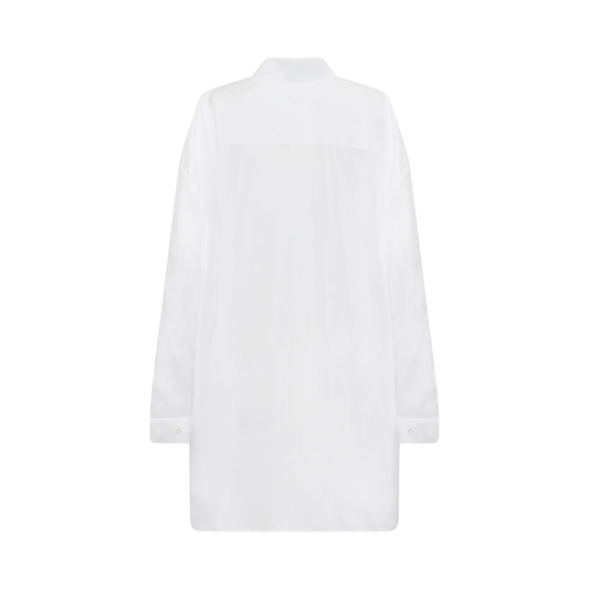 Oversize Cotton Shirt Dress in White