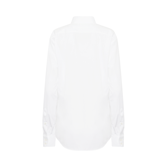 Classic Long Sleeve Poplin Shirt in White