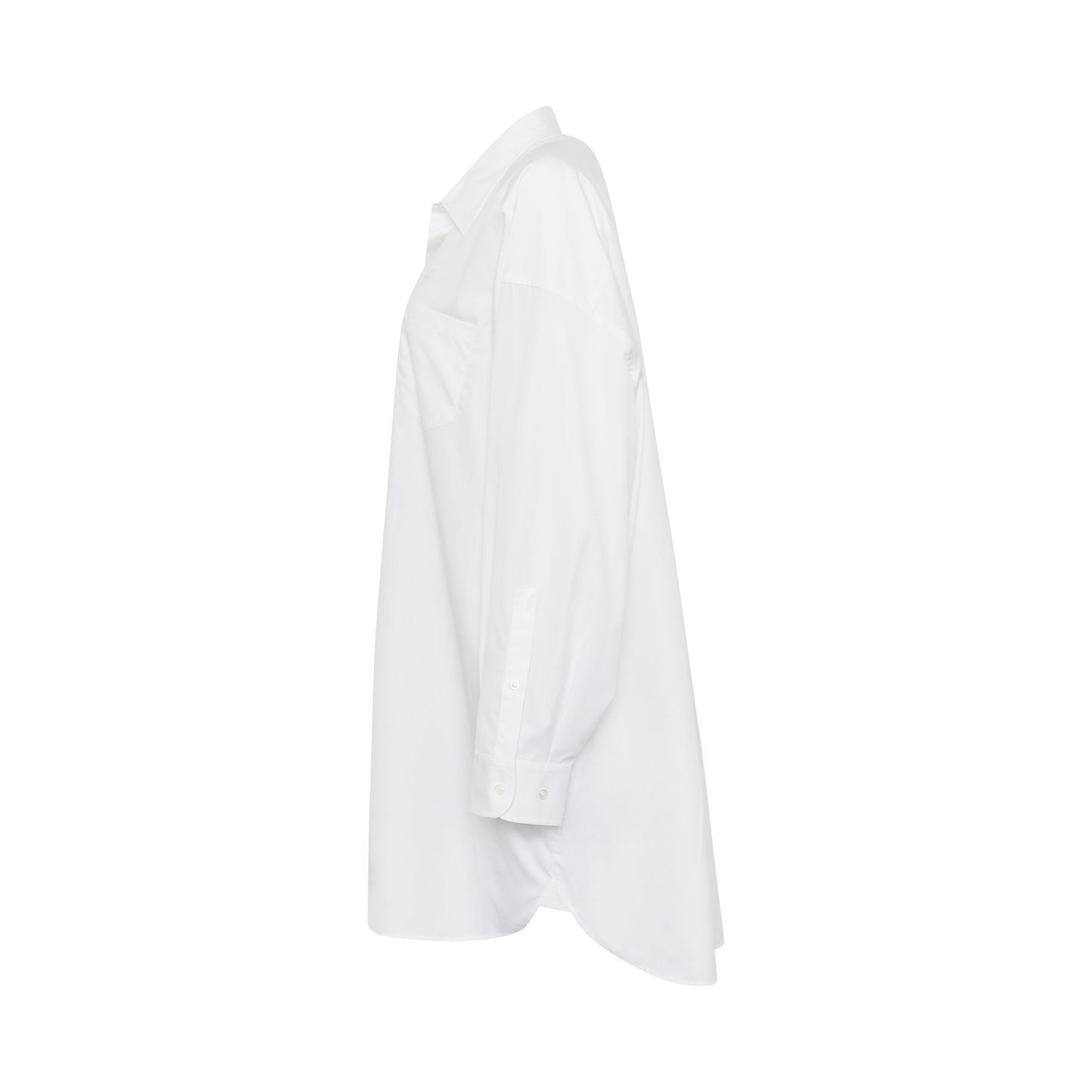 Oversize Cotton Shirt Dress in White