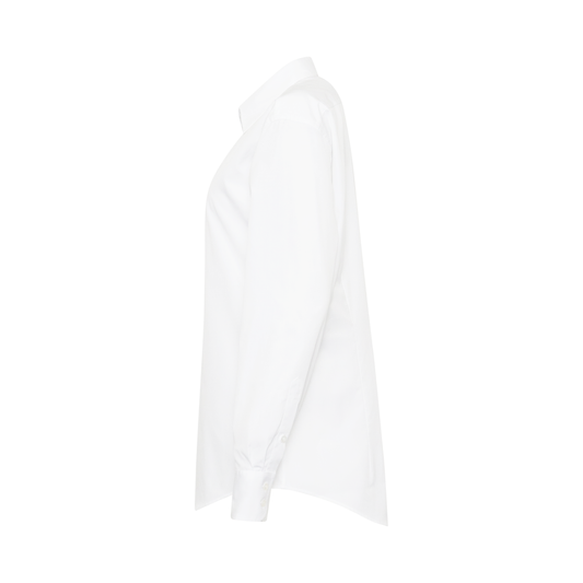 Classic Long Sleeve Poplin Shirt in White