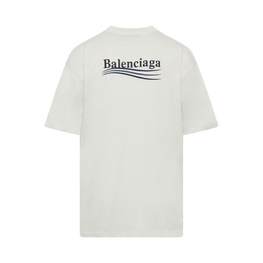 Political Campaign Oversized T-Shirt in White/Blue