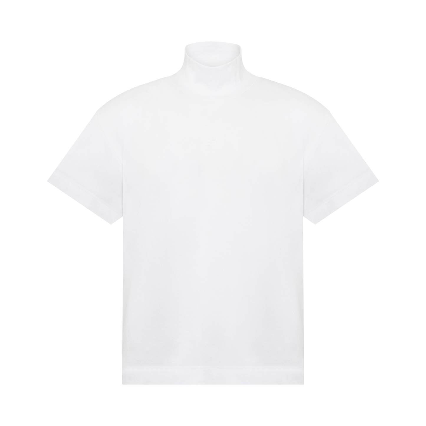 Classic Turtleneck 4G Embroidery T-Shirt in White