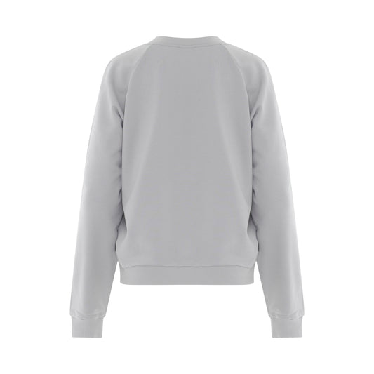 Classic Printed Long Sleeve Sweatshirt in Grey/White