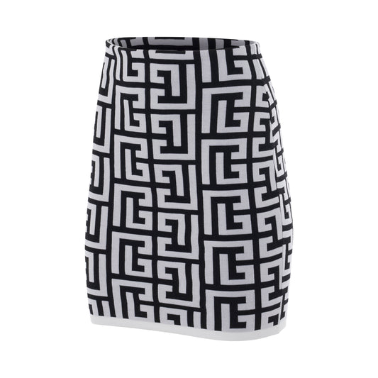 Maxi Monogram Short Skirt in Black/White