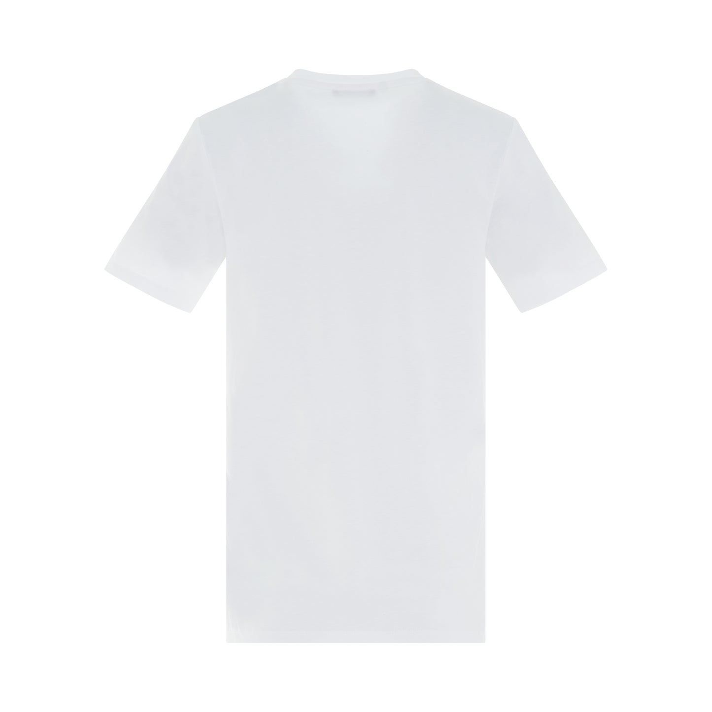 3 Button Printed Logo Classic Fit T-Shirt in White/Black