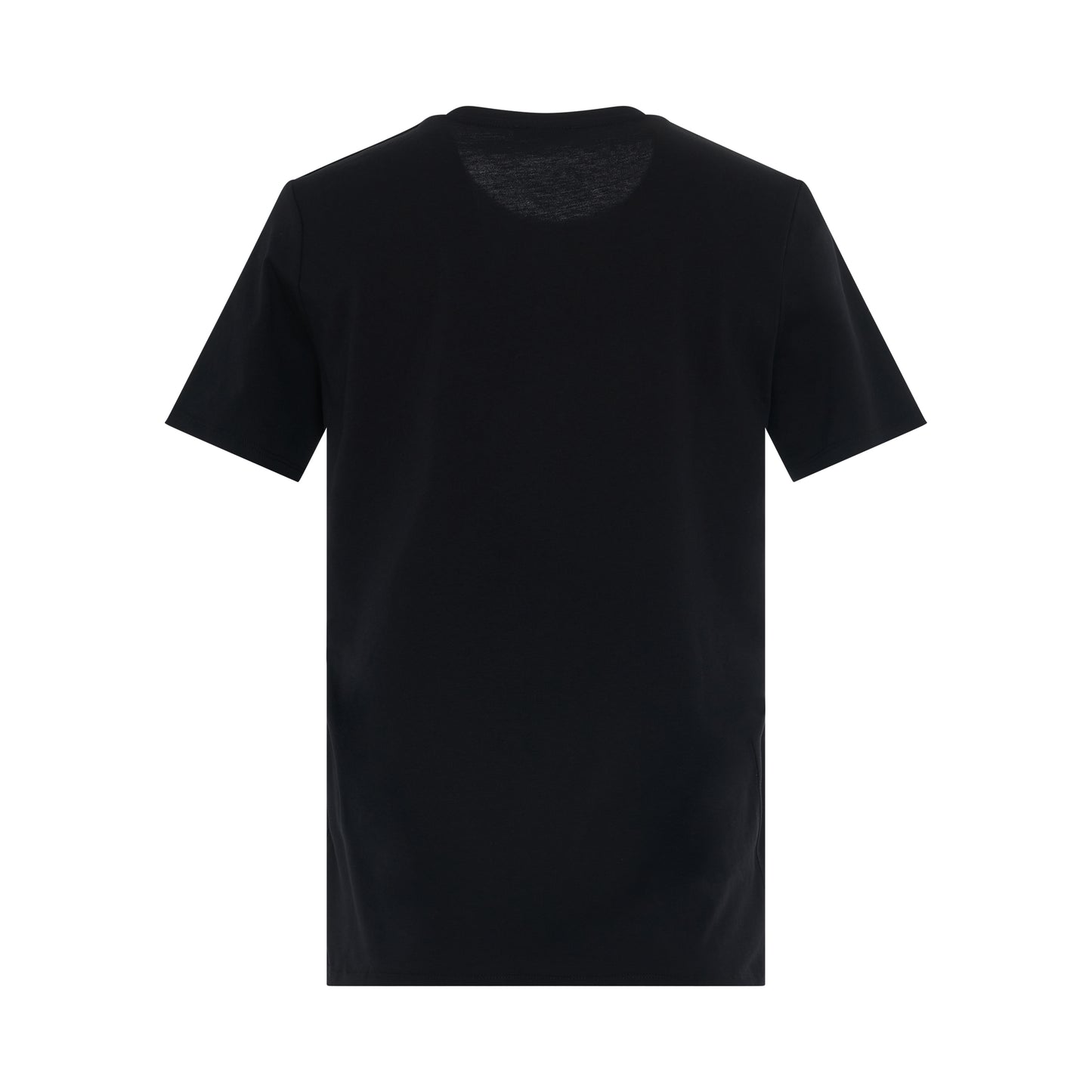 3 Button Flocked Logo Classic Fit T-Shirt in Black/White