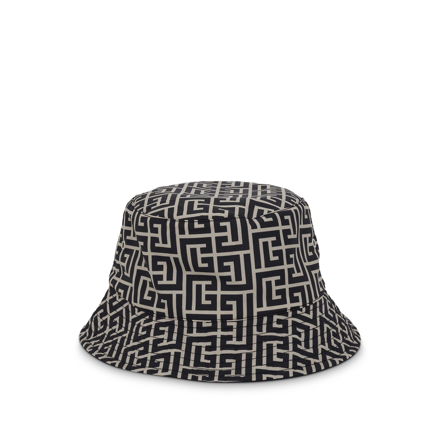 Monogram Nylon Reversible Bucket Hat in Black/Ivory