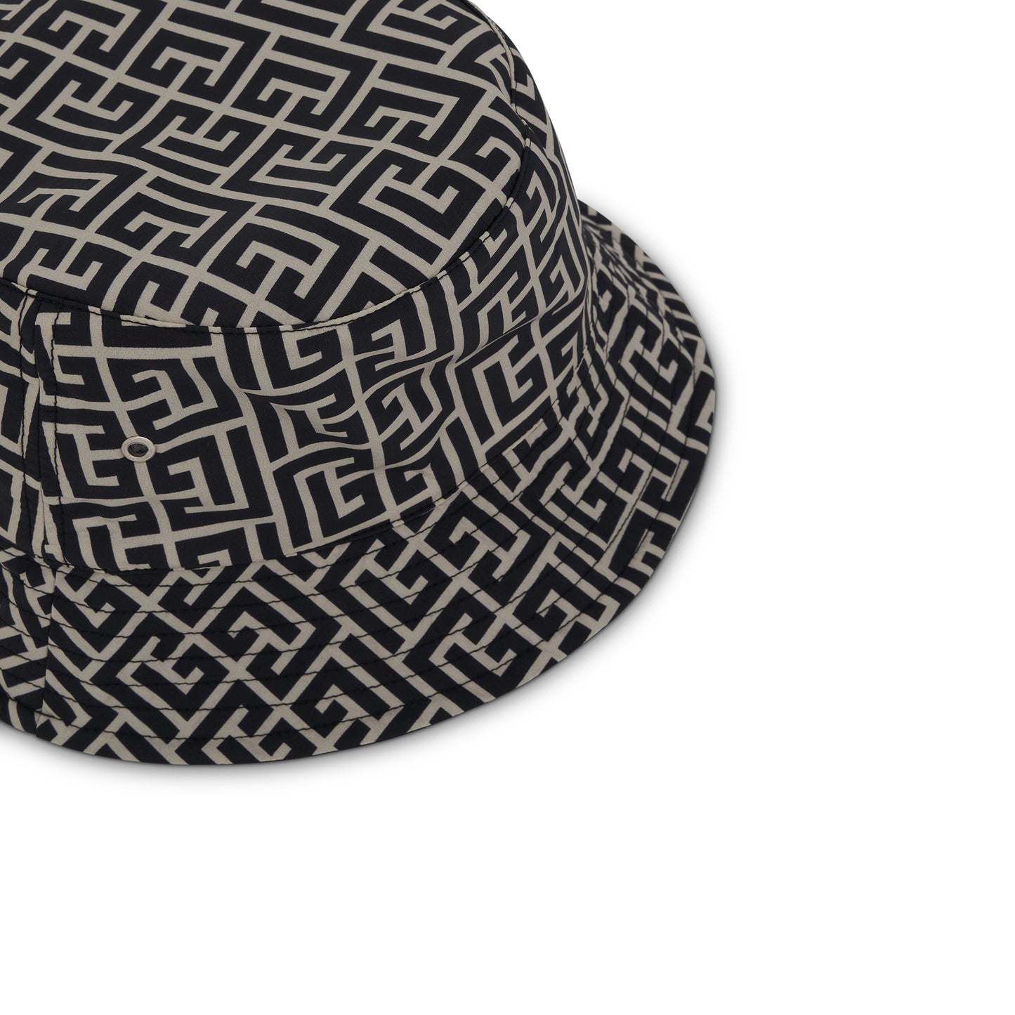 Monogram Nylon Reversible Bucket Hat in Black/Ivory