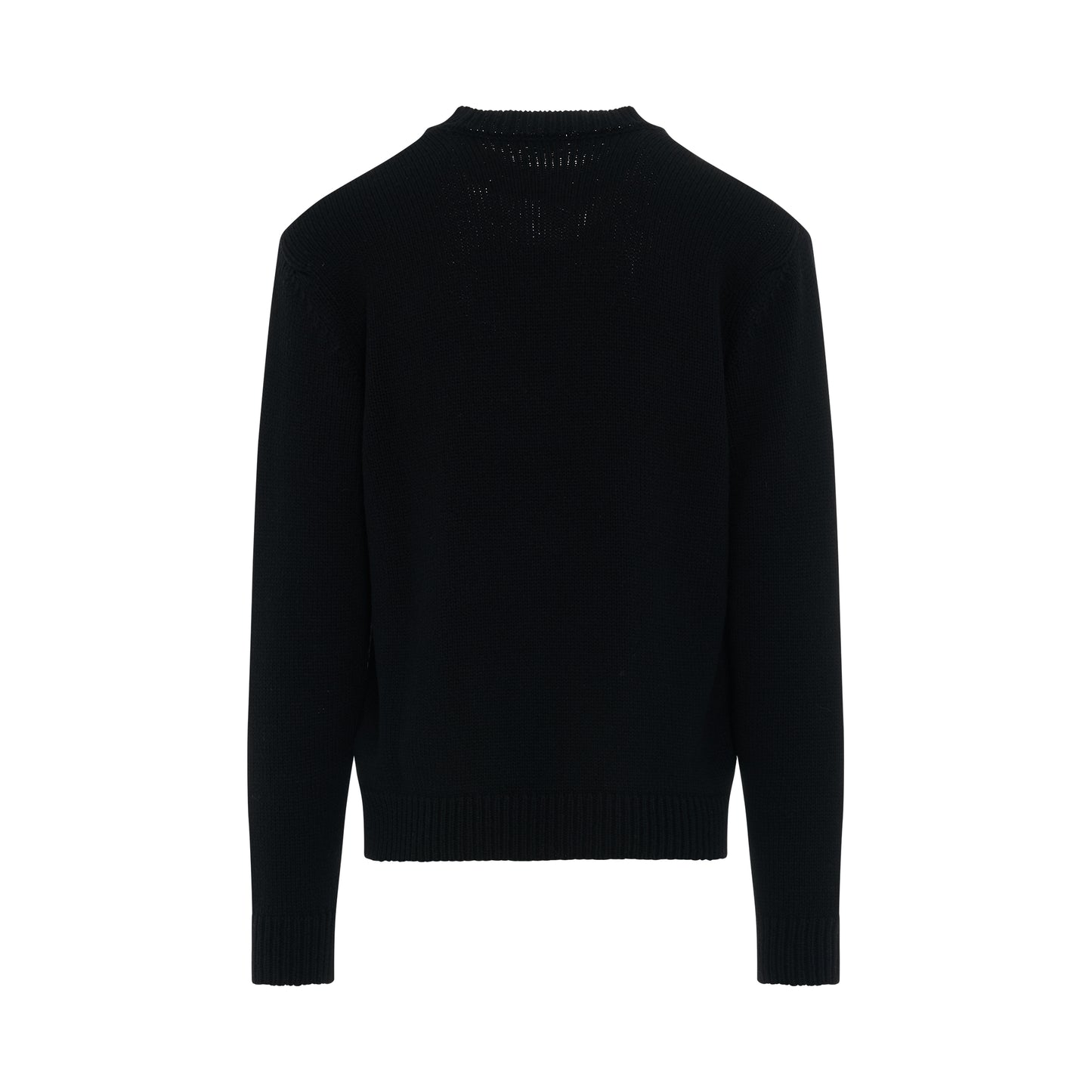 Knit Logo Merino Pullover in Black