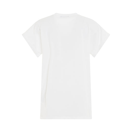 Short Sleeve Logo Flock Detail Eco T-Shirt in White