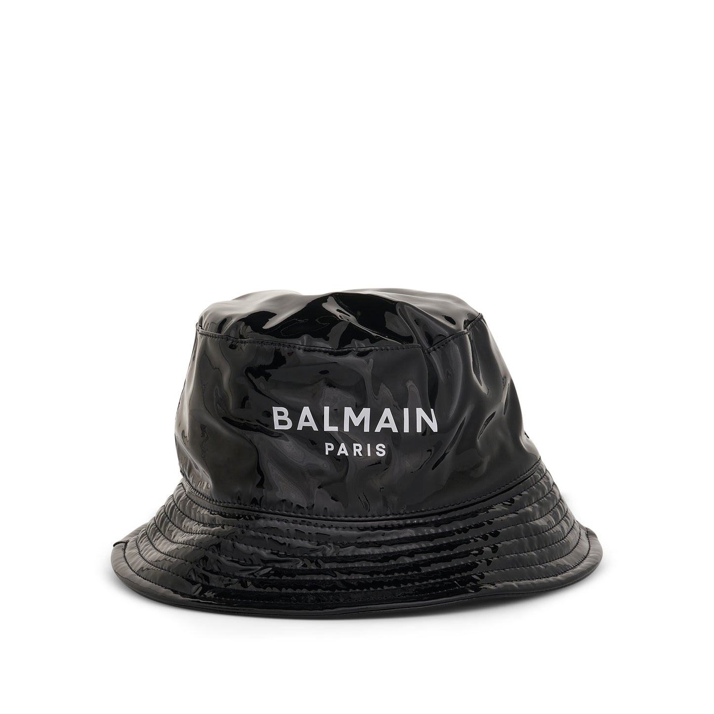 Logo Vinyl Bucket Hat in Black