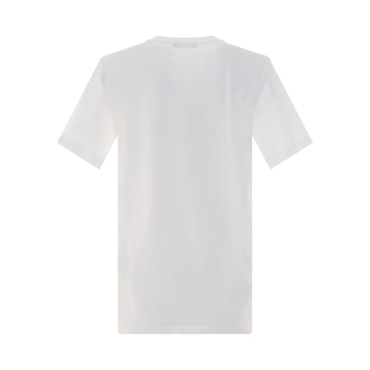 Short Sleeve Metallic Logo T-Shirt in White