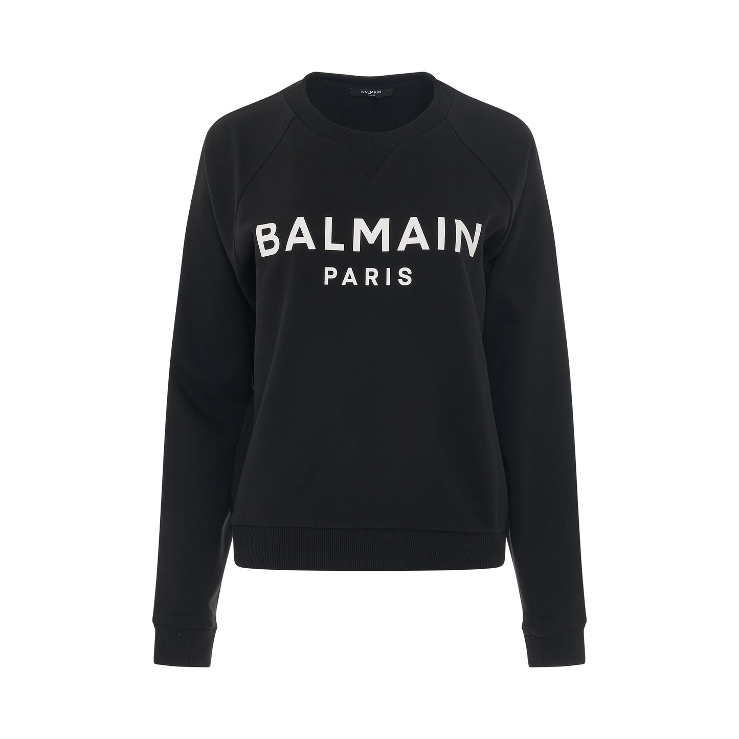 Printed Logo Long Sleeve Sweatshirt in Black