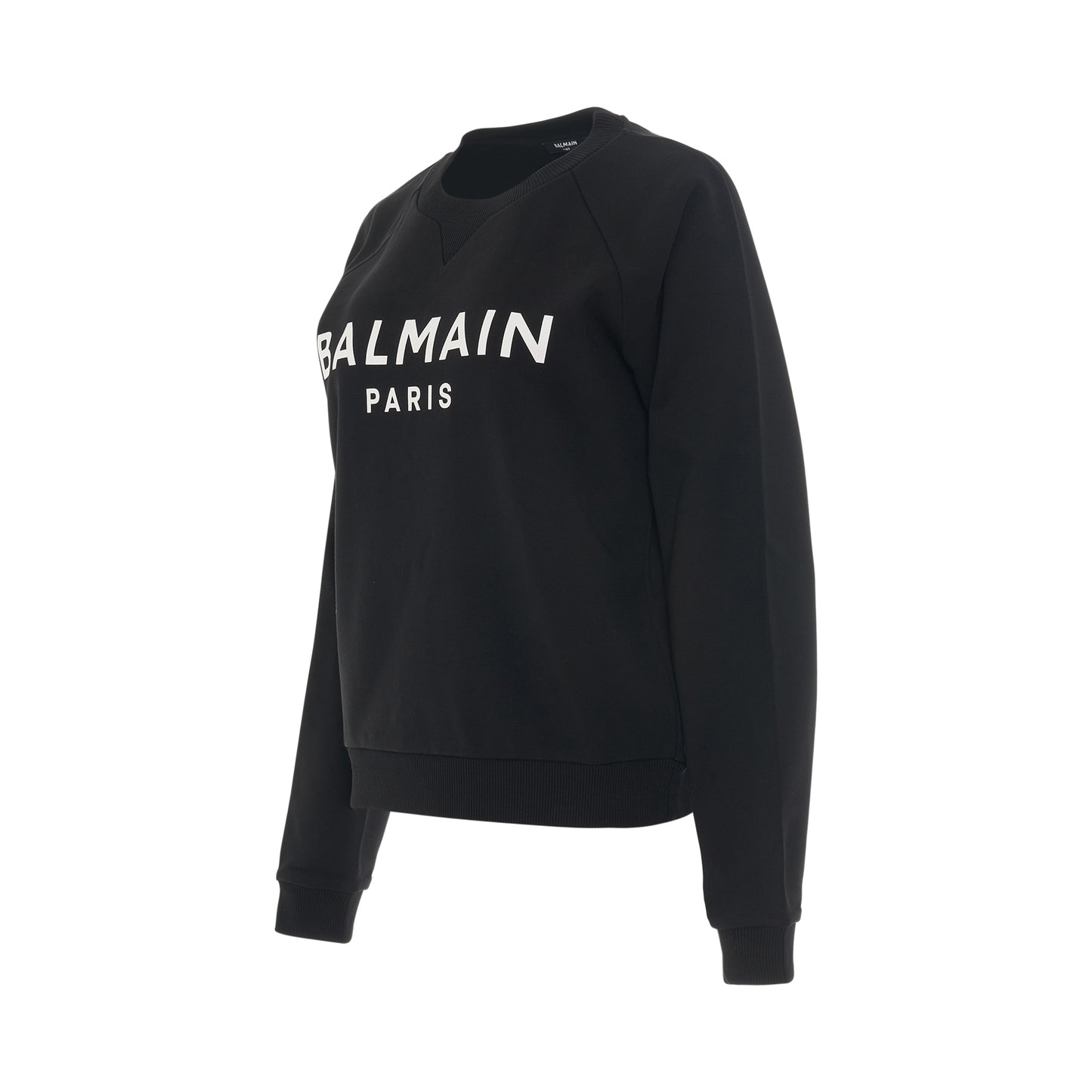 Printed Logo Long Sleeve Sweatshirt in Black