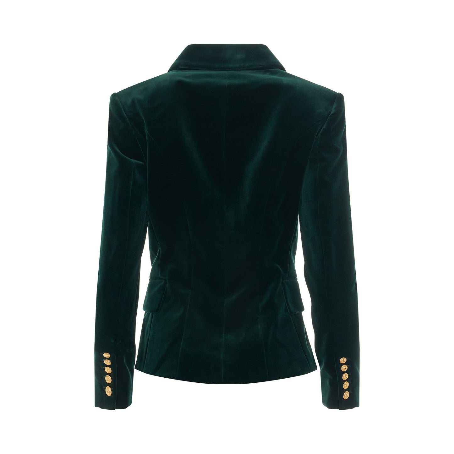 6 Button Velvet Jacket in Emerald Green