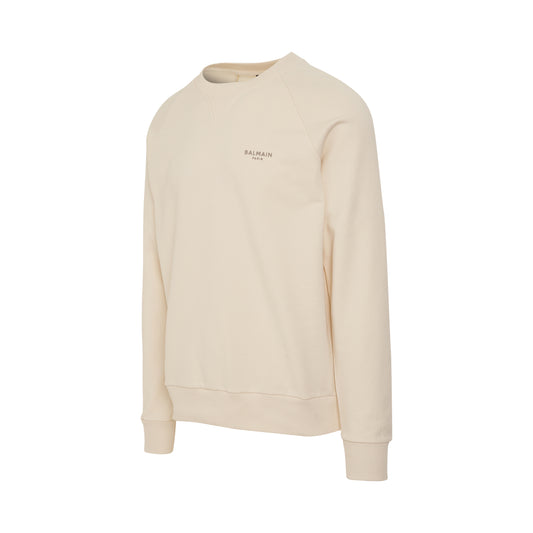 Classic Flock Logo Sweatshirt in Beige