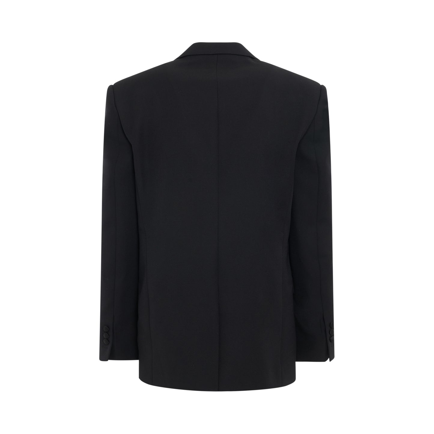 Satin Lapel 1 Button Jacket in Black