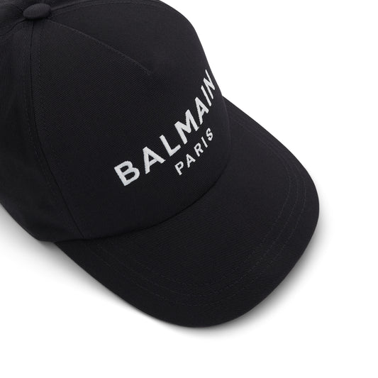 Logo Cotton Cap in Black