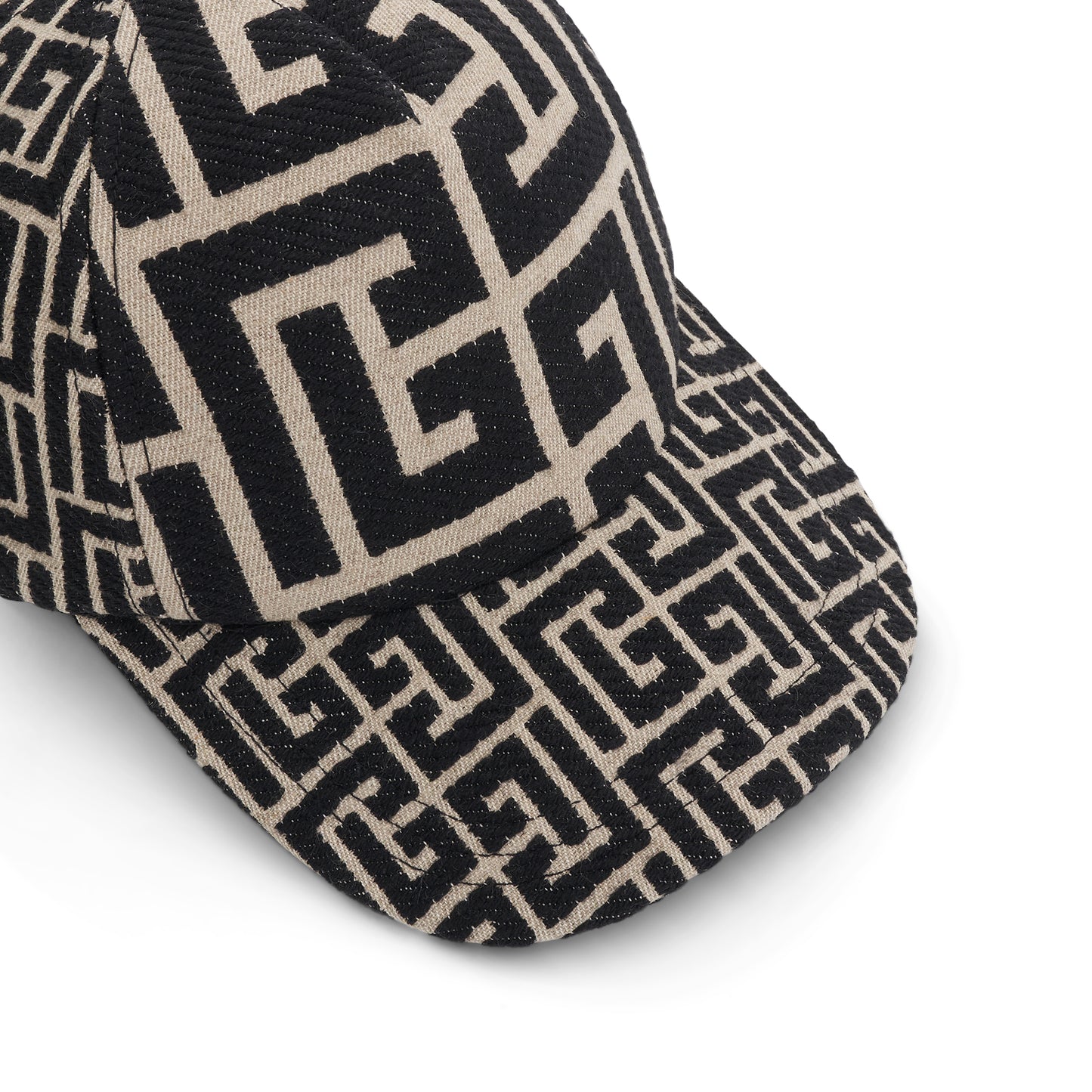 Mix Monogram Jacquard Cap in Ivory/Black