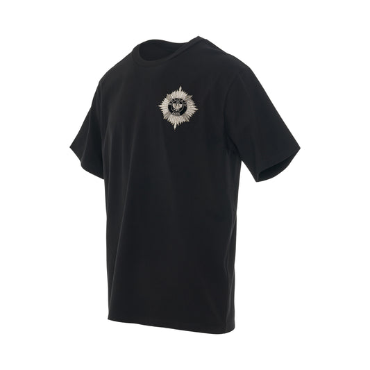 Badge Logo Straight Fit T-Shirt in Black