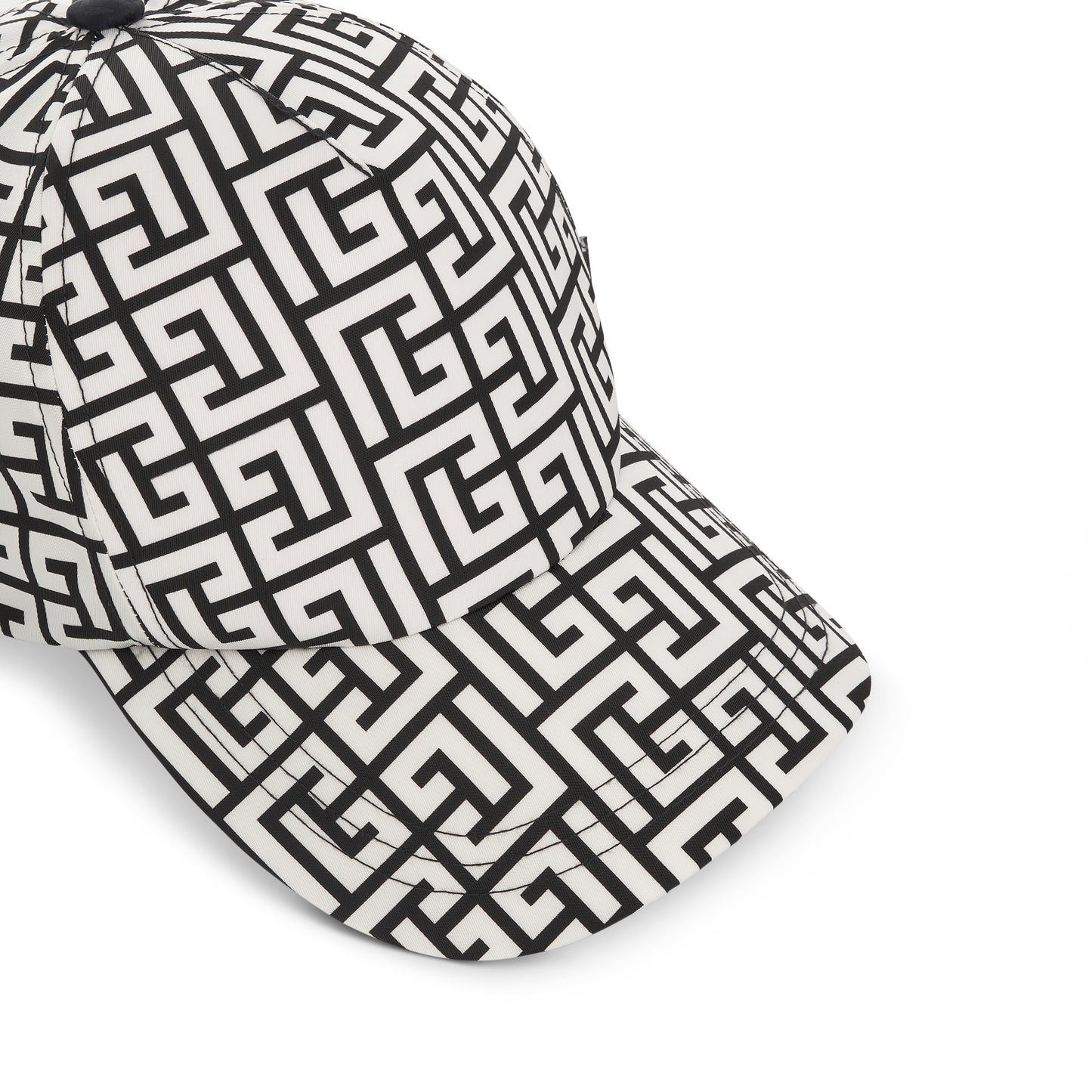 Monogram Nylon Cap in Black/White