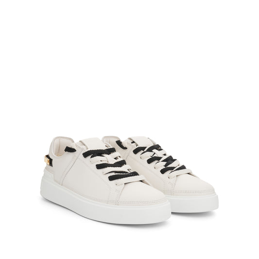 B-Court Calfskin & Rubberised Leather Sneaker in White