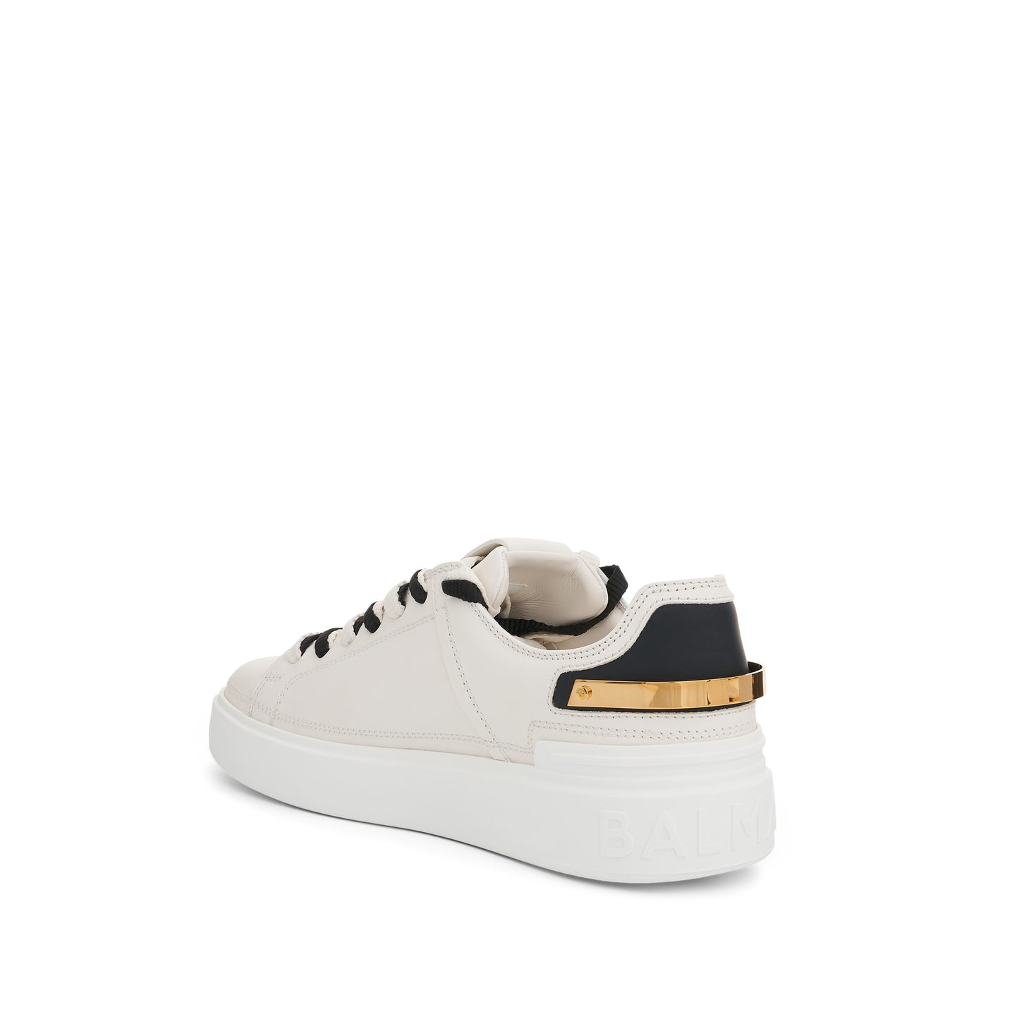 B-Court Calfskin & Rubberised Leather Sneaker in White