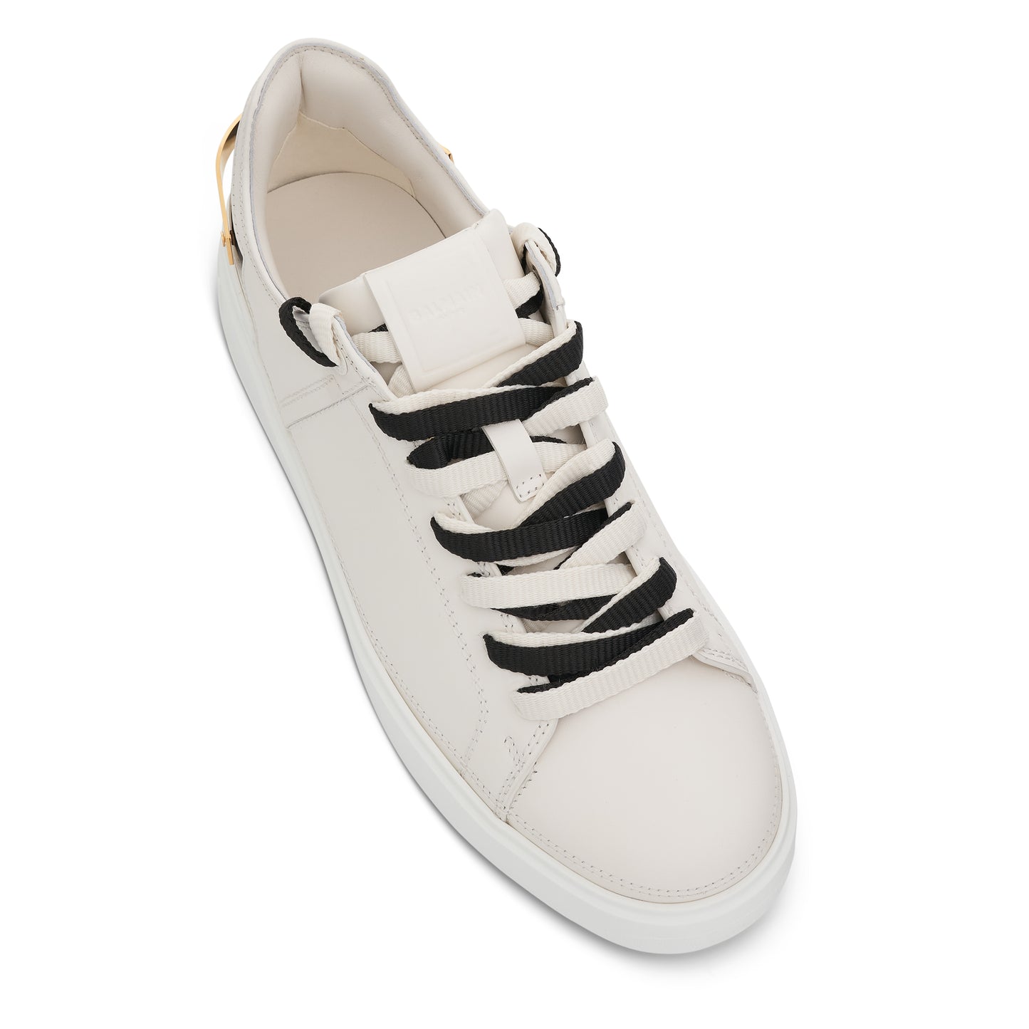 B-Court Calfskin & Rubberised Leather Sneaker in White