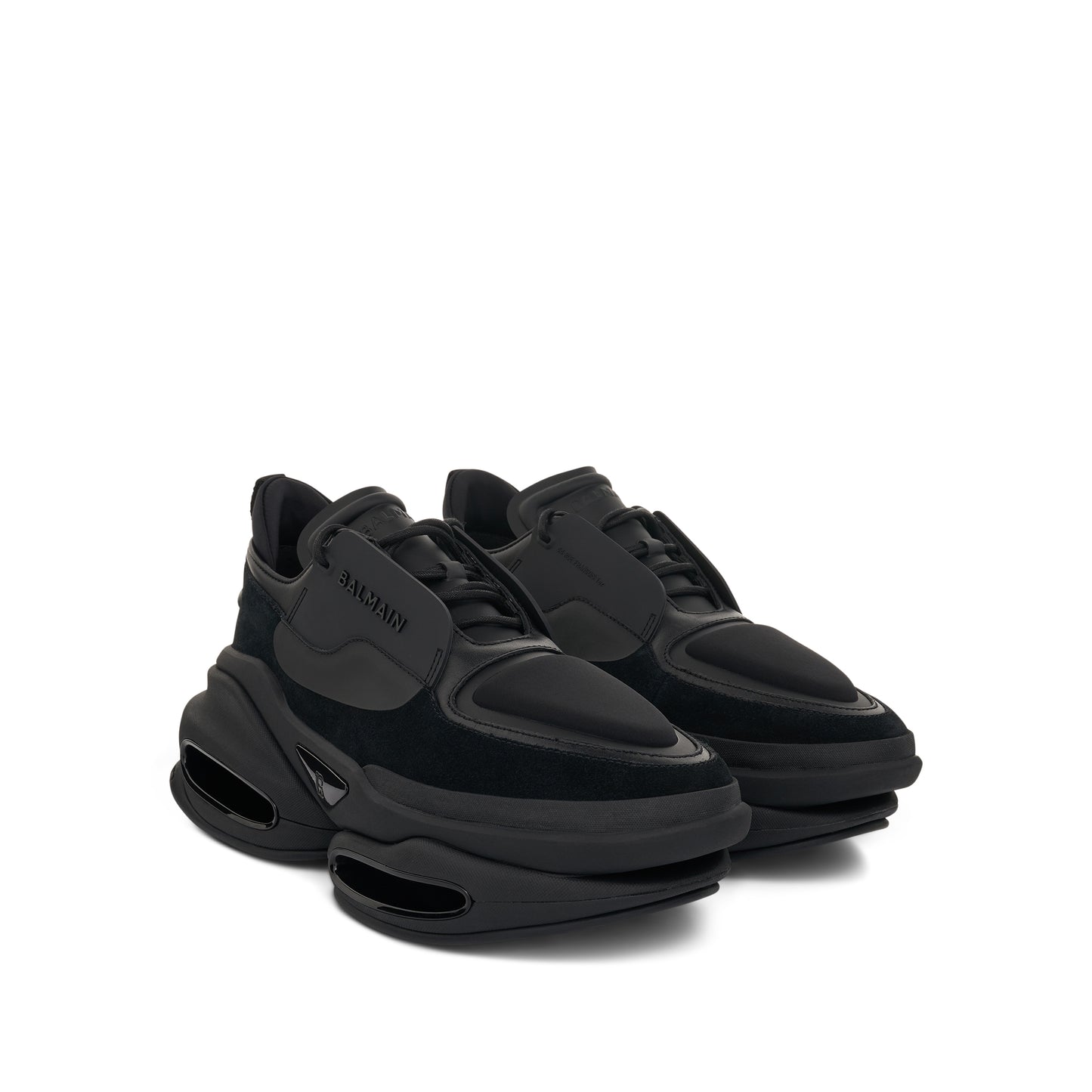 B-Bold Low Suede & Neoprene Sneaker in Black