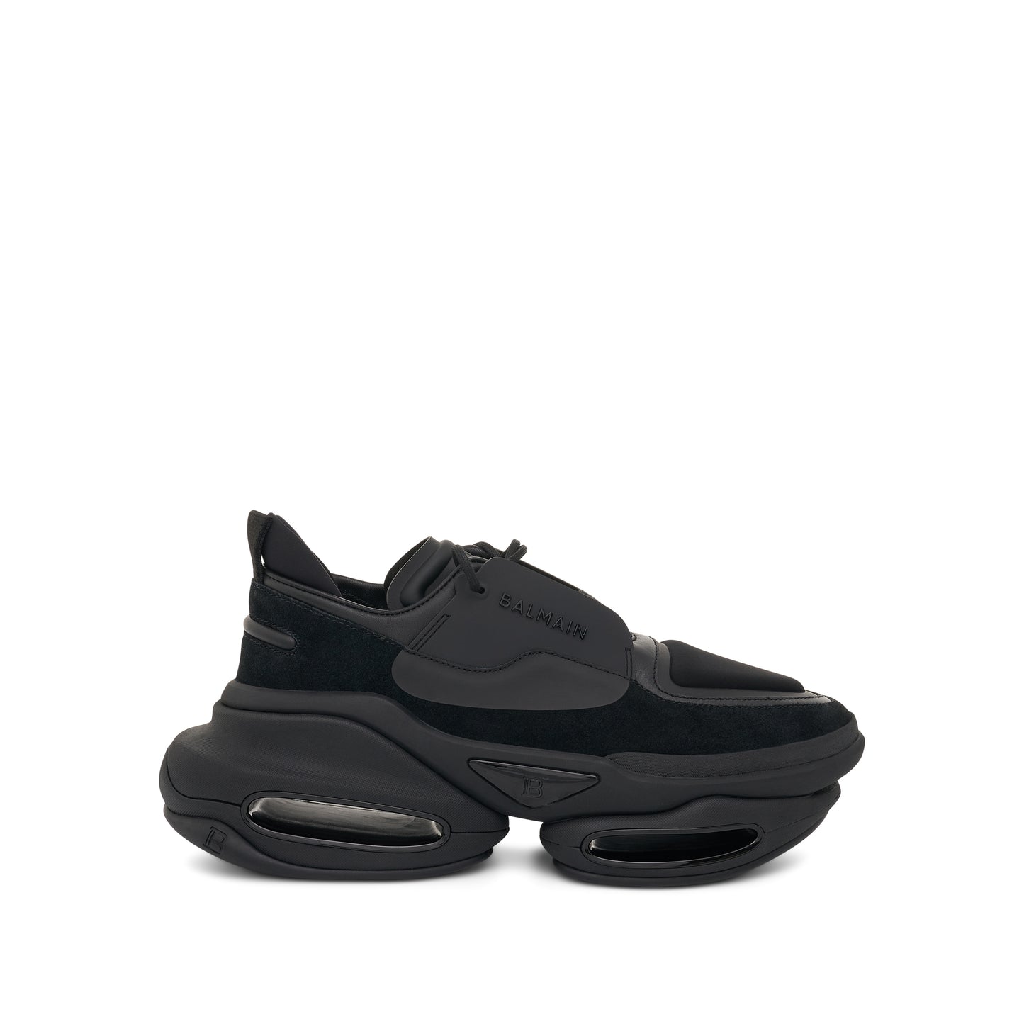 B-Bold Low Suede & Neoprene Sneaker in Black