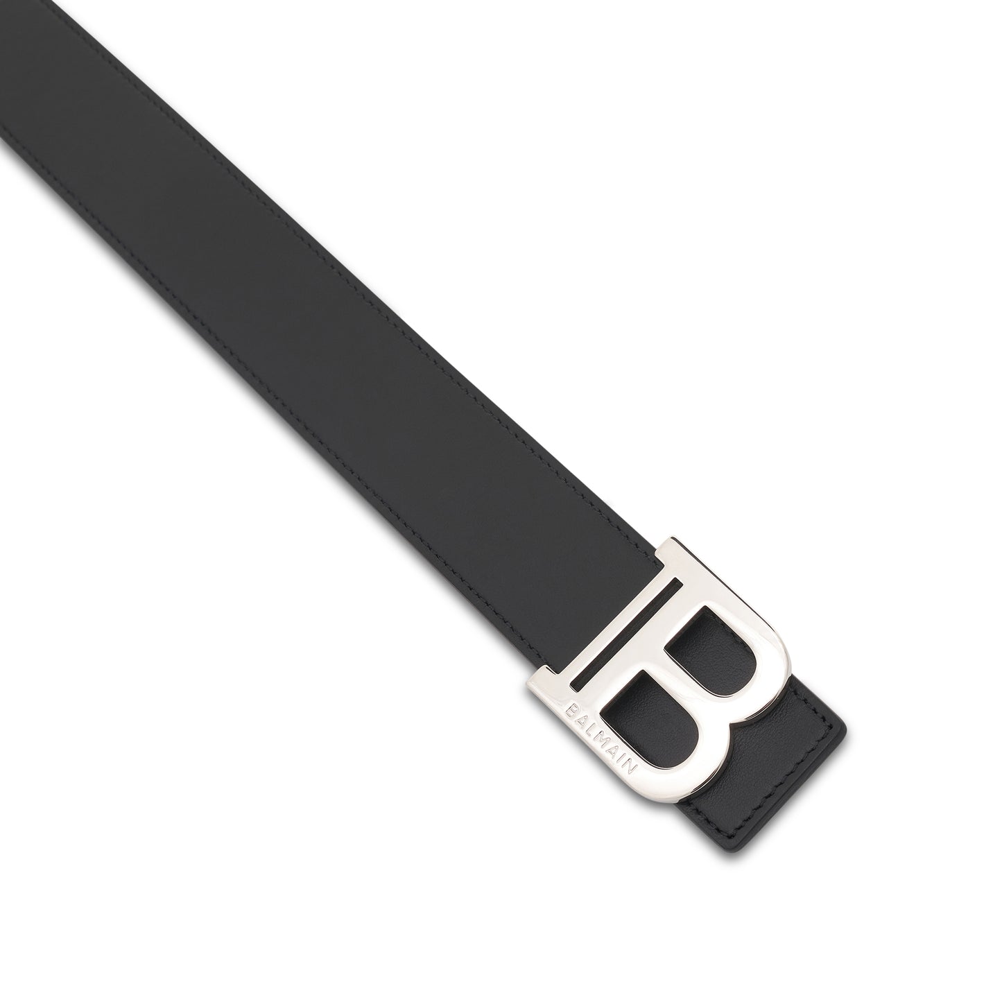 B Leather Belt in Black