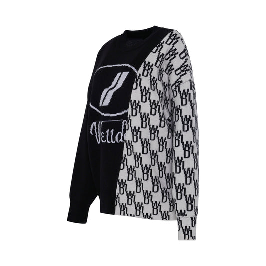 WD1 Graphic Mix Logo Sweater in Black